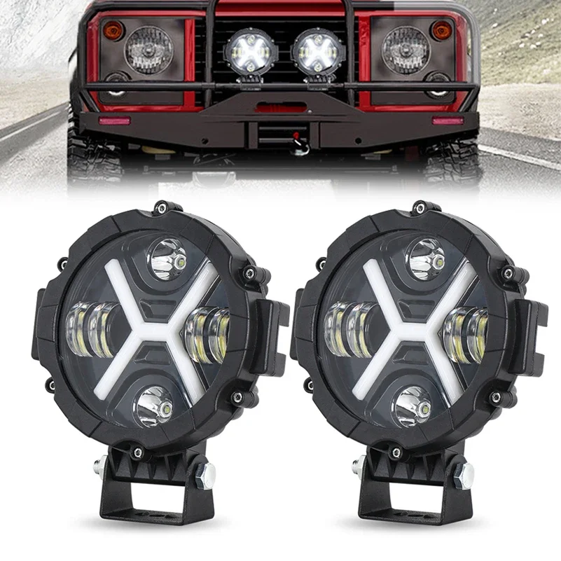 

2pcs 7 inch Led Work Spotlight 45W LED car Driving light Fog Lights Side Shooter LED Lights for Boat Trucks Jeep ATV SUV 6500K