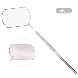 Moon - Shaped Stainless Steel Eyelash Extension Mirror - Detachable Beauty Tool (Square Silver)