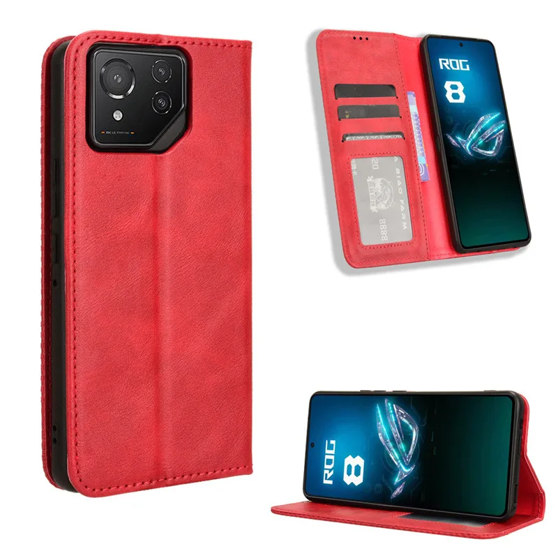Luxury Leather Wallet Flip Case with Card Holder and Stand