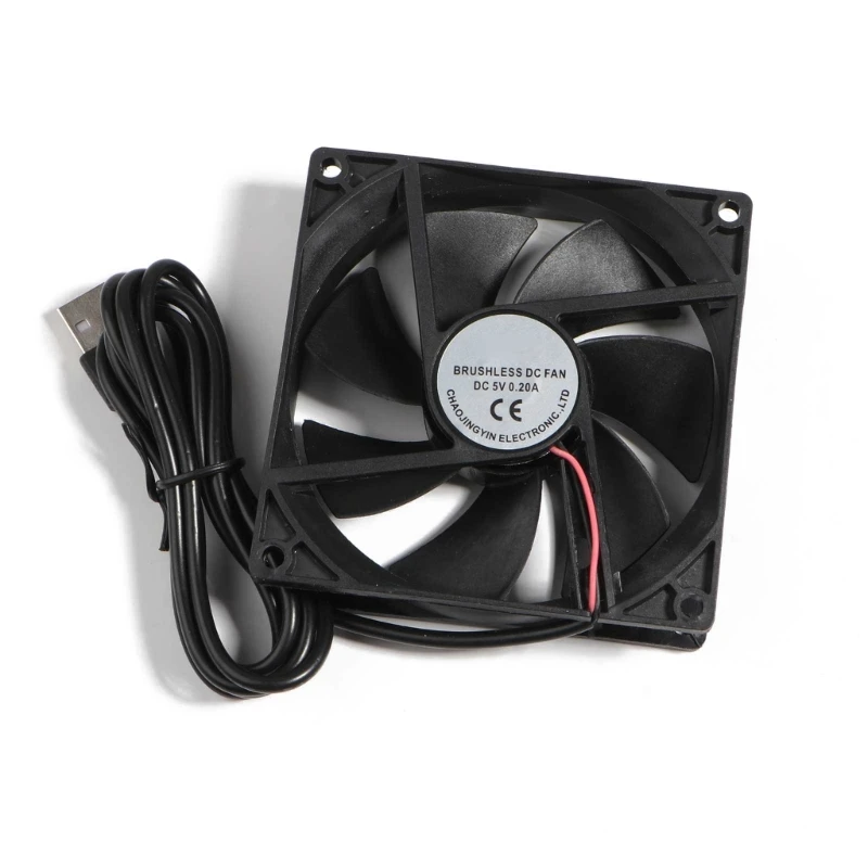 1팩 90mm USB 팬 5V 브러시리스 냉각 팬(PC 컴퓨터 케이스용 라디에이터 환기용 쿨러)