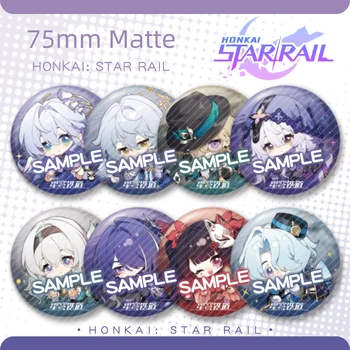 Honkai 스타 레일 매트 브로치, 일요일 미샤 블랙 스완 반딧불 로빈 아체론, 귀여운 만화 애니메이션 핀 게임 배지 선물, 75mm, 신제품