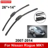 Car Wiper for Nissan Rogue MK1 2007-2014 26" + 14" Front Rear Wiper Blades Brushes Cutter Accessories 2010 2011 2012 2013 2014 1