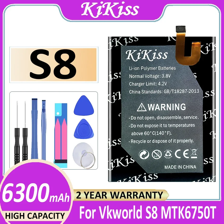 

KiKiss Powerful Battery S 8 6300mAh for Vkworld S8 MTK6750T Bateria