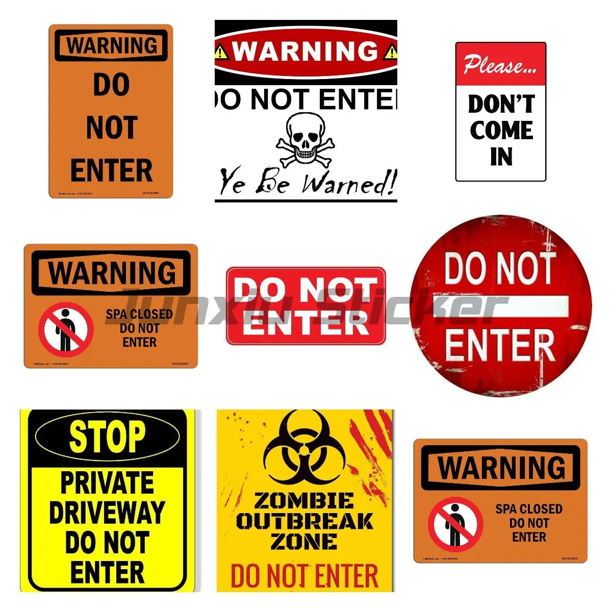 

Warning Restricted Do Not Enter The Red Vintage Style Reative Safety Supply Sticker Car Window Bumper Laptop Motorcycle Decal