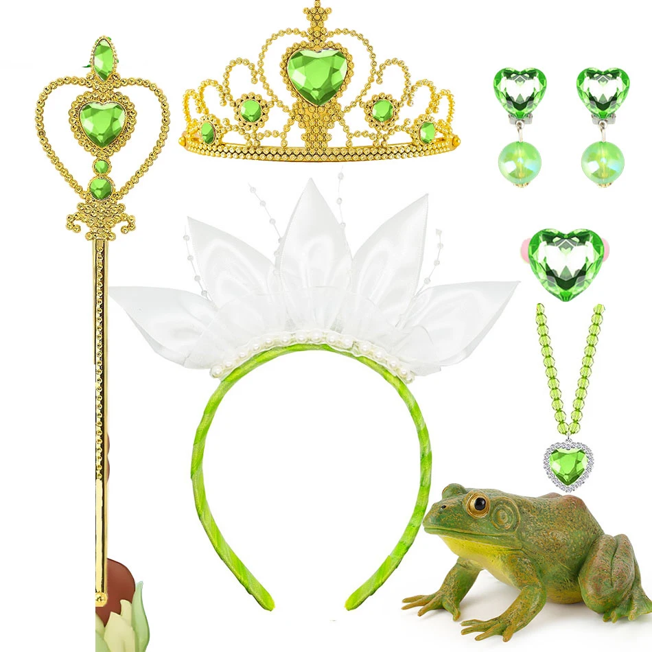 공주와 개구리 동화 코스튬 놀이 소품 티아나 스타일 헤어밴드 왕관 소녀 생일 ..