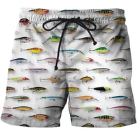 3D Print Men's Beach Style Shorts Summer Fishing Men's Universal Animal Fish Loose Shorts Men's Sports High Waist Swimsuit 2023 2