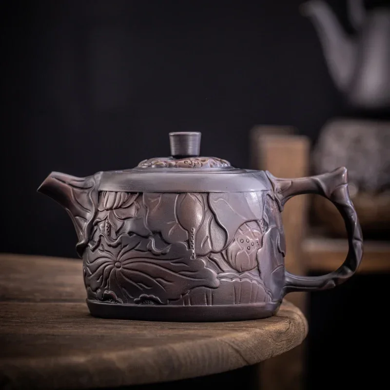 

Retro Style Purple Pottery Retro Teapot Ceramic Kettle Pot Kung Fu Tea Set Pure Handmade Teapot Teapot for Tea Tea Ceremony