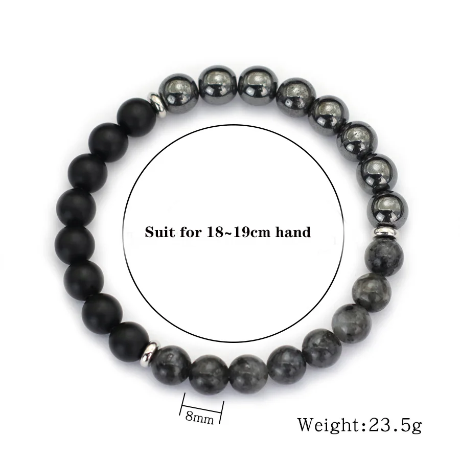 Men Tiger Eyes Stone Bracelet Natural Hematite Meditation Jewelry