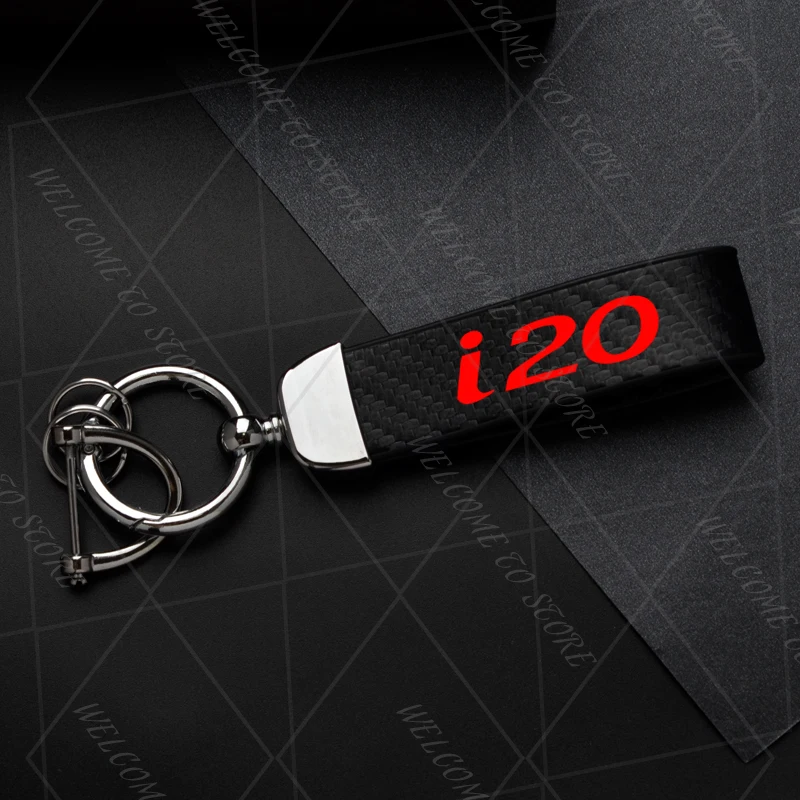 Carbon Leather Keyring Car Keychain Accessory