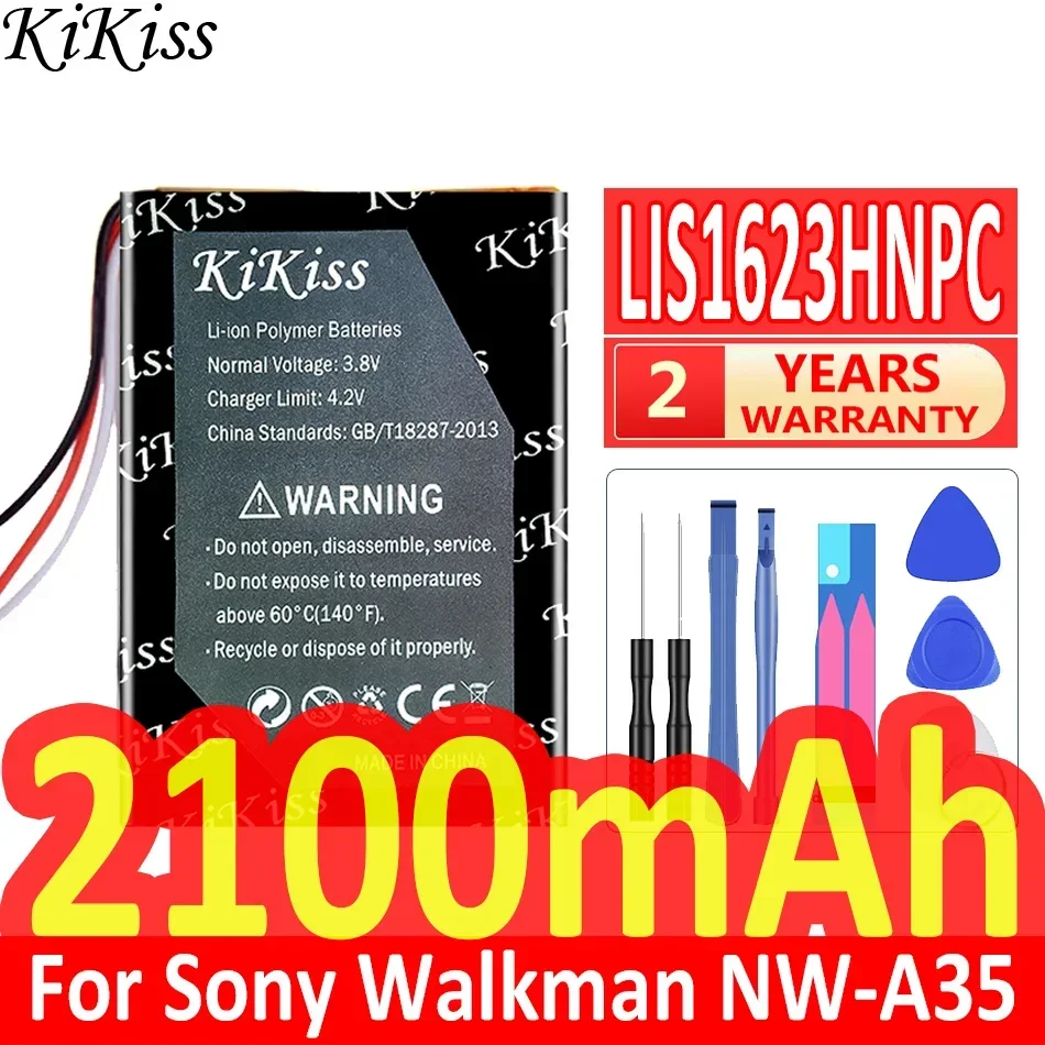 2100Mah Kikiss Potente Batteria Lis1623Hnpc Per Sony Walkman Nw-A35 Nw-A45 Nw-A46 Nw-A47 Nw-A55 Nw-A56 Nw-A57 Nw-A105 Nw-A106