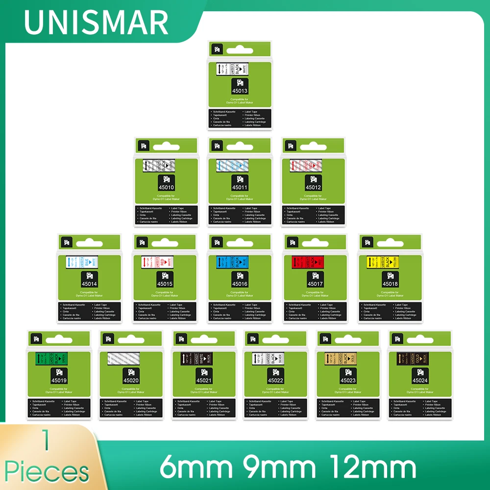 6/9/12/18/24mm D1 Label for Dymo D1 Tapes 43613 40913 45013 45803 53713 Compatilble for Dymo LabelManager 160 280 Label Maker