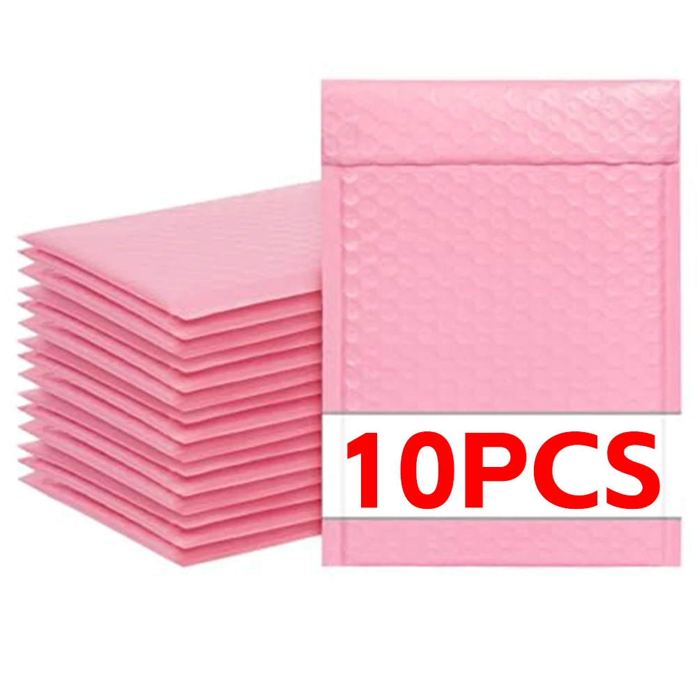 30/20/10pcs Black/Pink Bubble Envelope Self Seal Padded Bubble Mailers Waterproof Shipping Packages for Jewelry Makeup Supplies