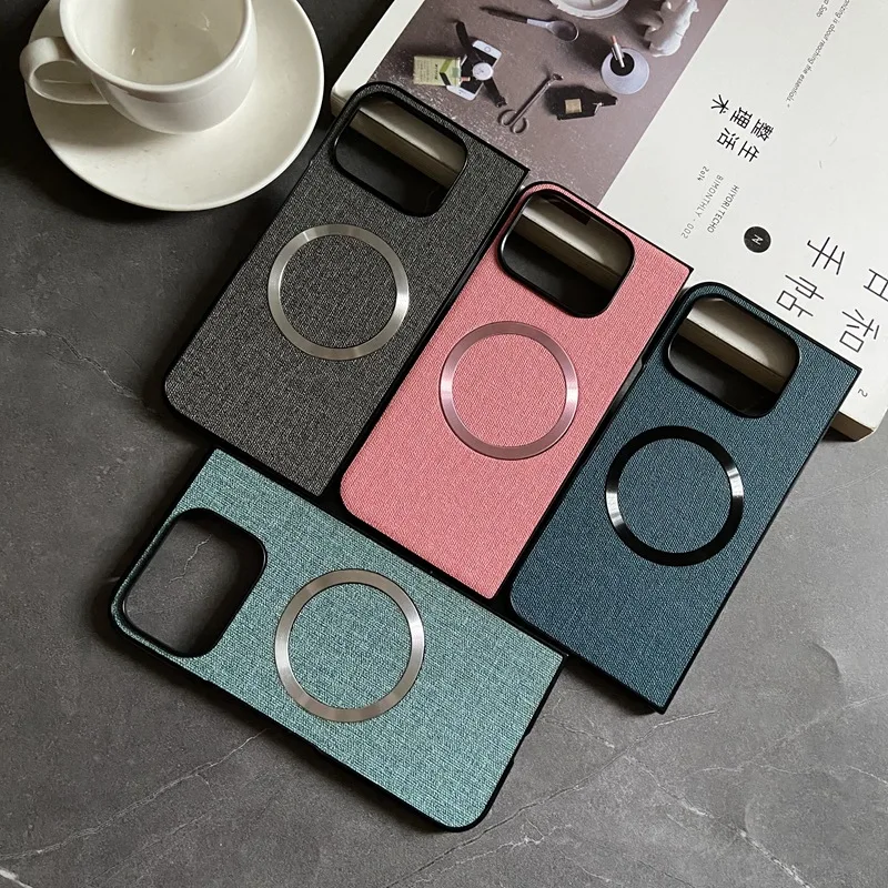 Magnetic Fabric Texture Soft Shell Case with Magsafe Charging and Anti-Knock Protection