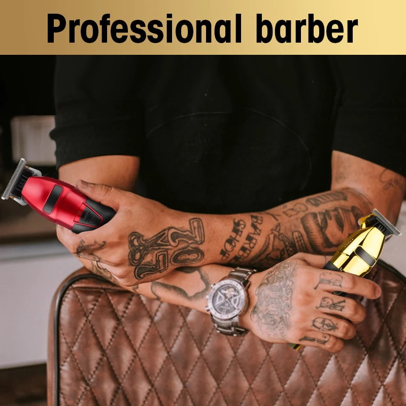 Electric professional hair clipper engraving clipper home hair clipper LCD grease fader 4