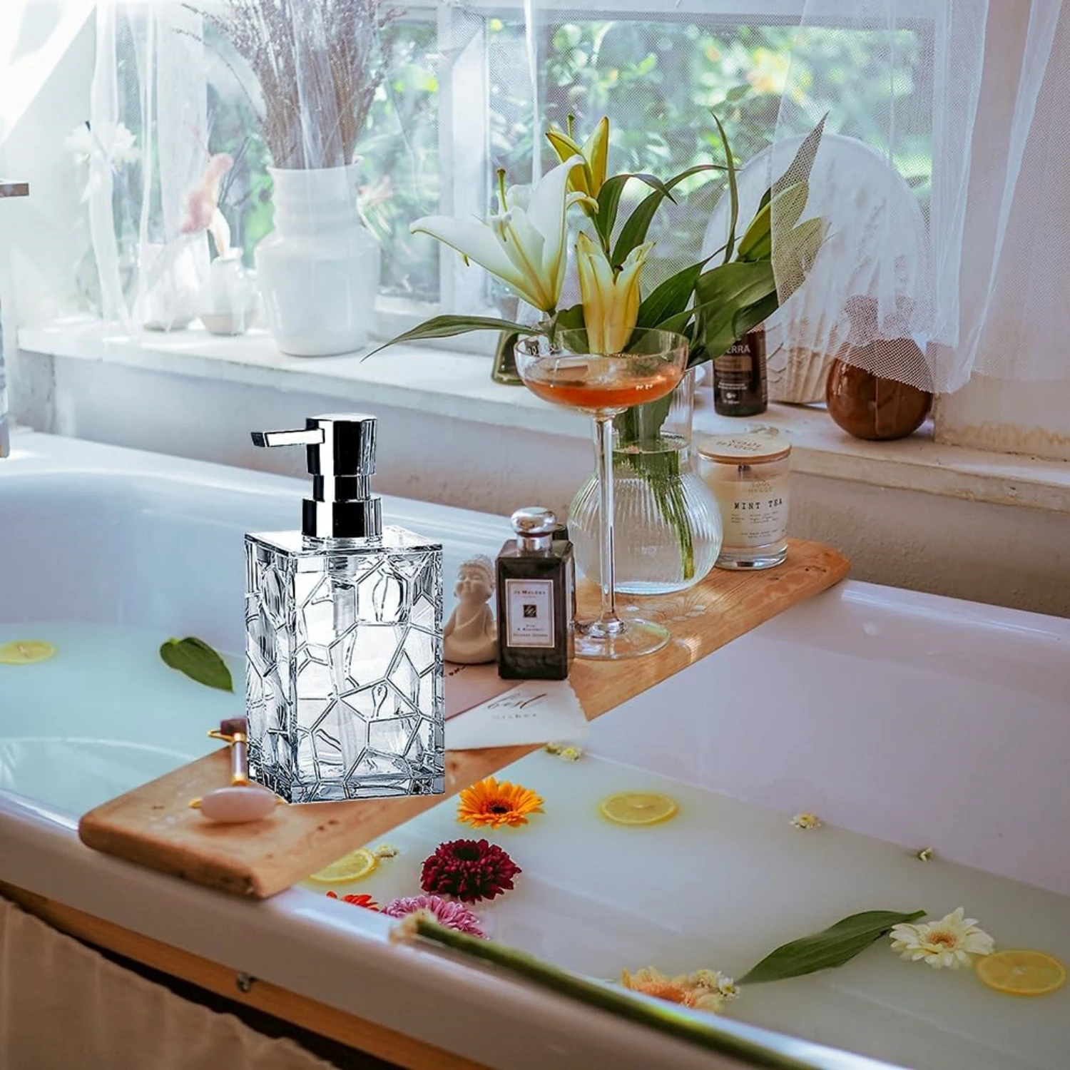 Set Bagno 5 Pezzi In Acrilico Violà - Dispenser, Portaspazzolino, 2 Tazze E Portasapone - Foto 14