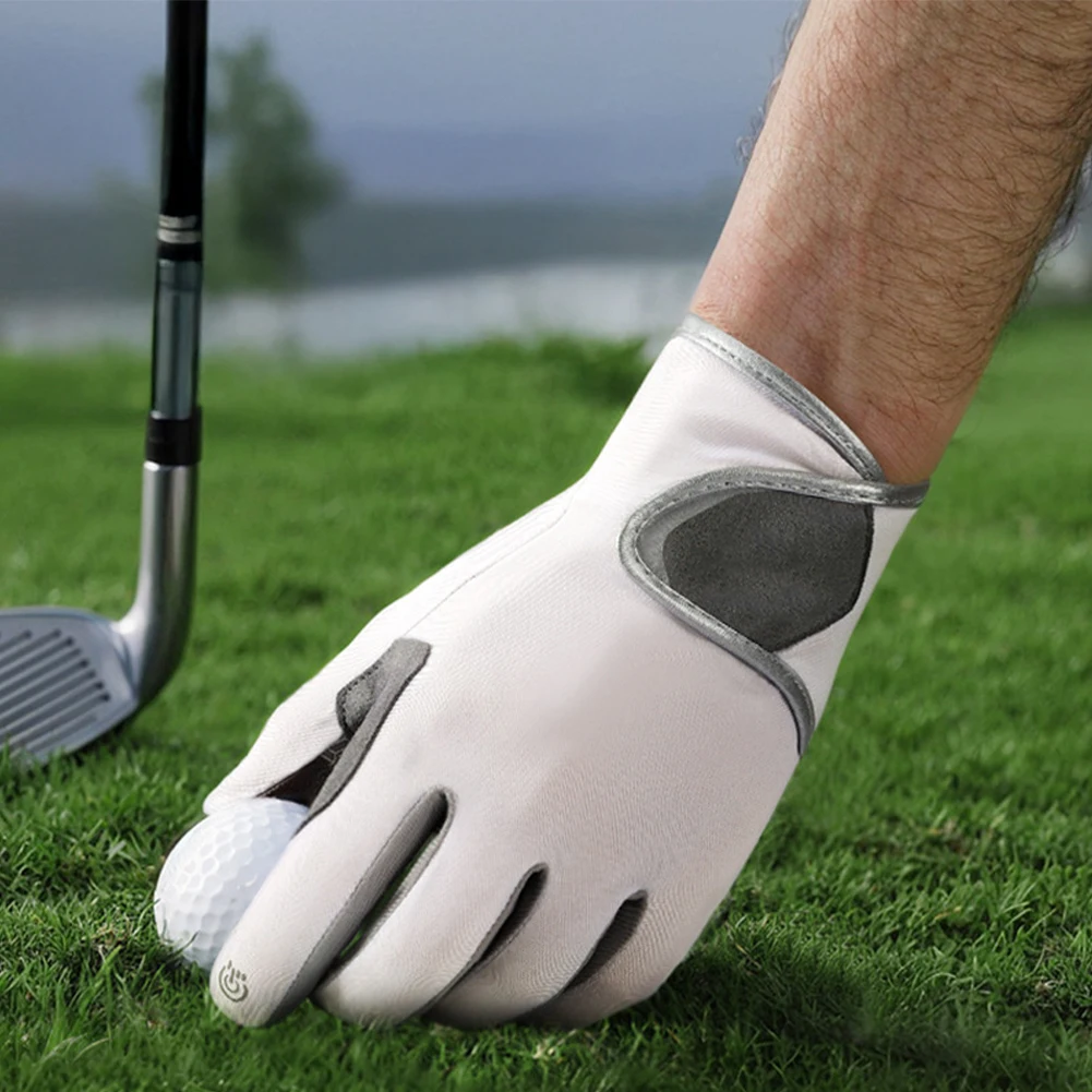 1 Pair Men Anti-Slip Granules Golf Gloves Male Warm Fleece Mittens Winter Touch Screen Golf Gloves Full Hand Sports Handcover