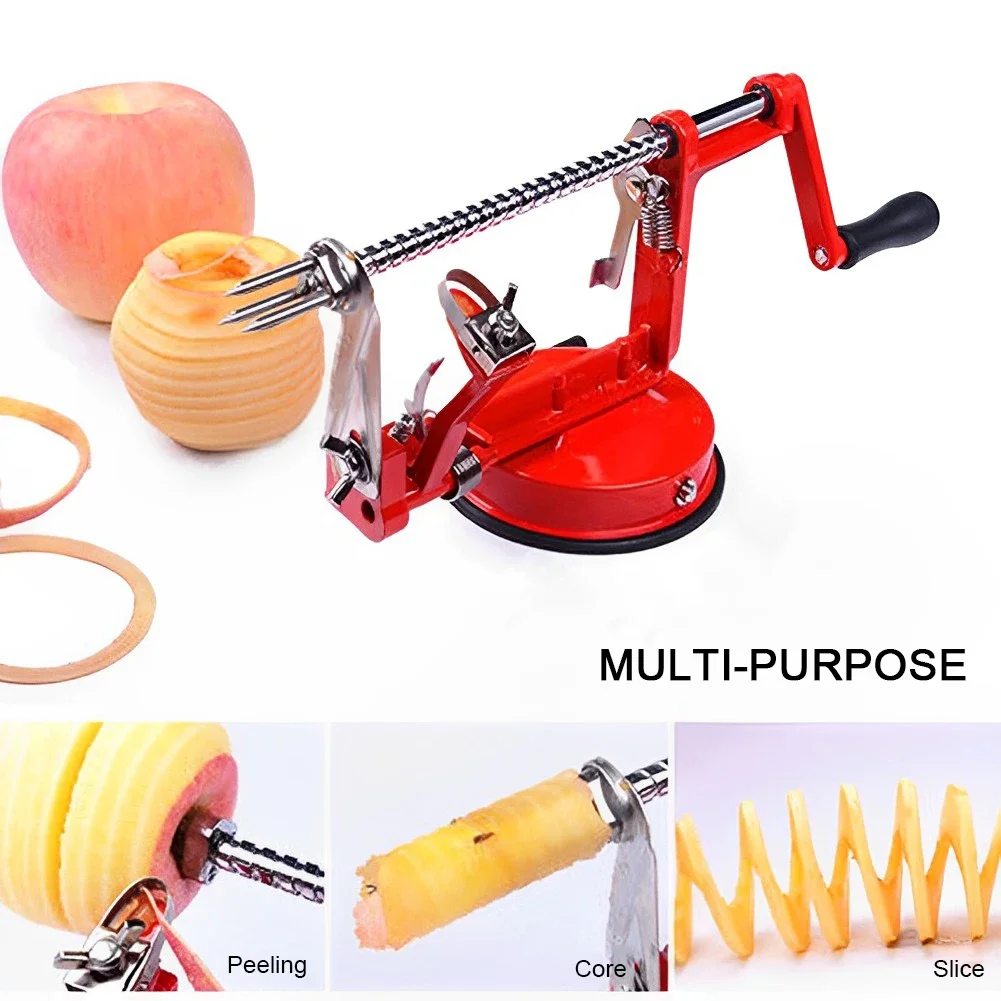 Apple Peeler 3 in 1 Hand-cranked Fruit Peeler Stainless Steel Core Slice Cutter Slicing Tools Kitchen Apple Slicer Corer Cutter