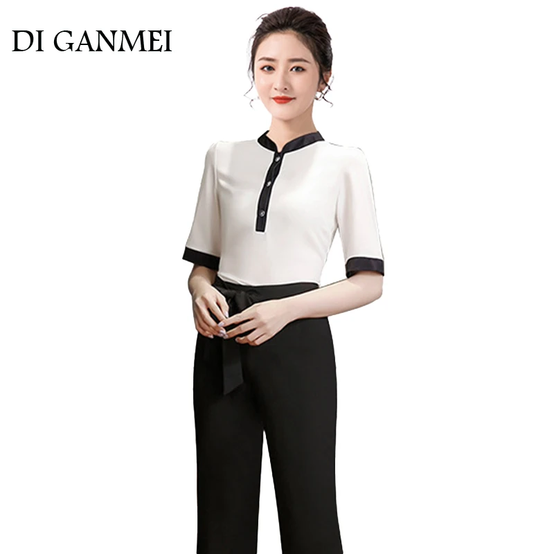 

Hotel Foot Bath Sauna Professional Beautician Masseur Temperament Uniforms Half-Sleeved Shirt Trousers Beauty Salon Overalls