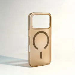 Ultra Thin Matte Magnetic Phone Case with Translucent Hard Cover - iPhone 15 Plus (Desert Gold)