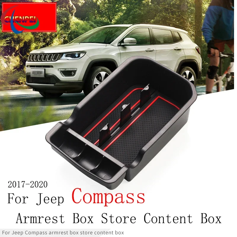 

Car Armrest Box Storage Center Console Organizer Container Holder Box For Jeep Compass 2017 2018 2019 2020 Car Accessories