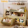 Toy Storage Organizer for Kids, Toy Storage Cabinet with Drawers, Boys and Girls Toy Shelf with Wheels,Organizer Kids Bookshelf 4