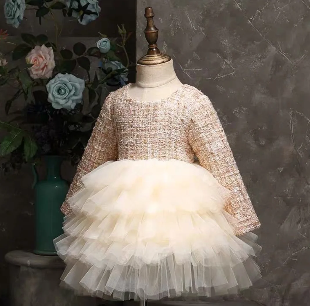 Children Party Dresses Spring Tulle Princess 1st Birthday Girls Dress