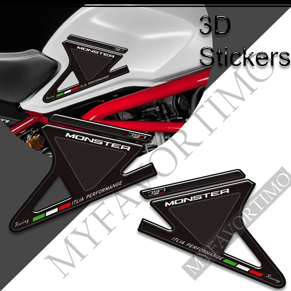 For Ducati Monster 937 Accessories Motorcycle Tank Protector Pad Fuel Oil Knee Sticker Kit 2021 2022