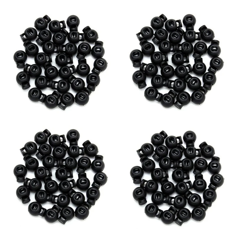 

400 X Black Ball Cord Locks Toggles Round Cordlocks