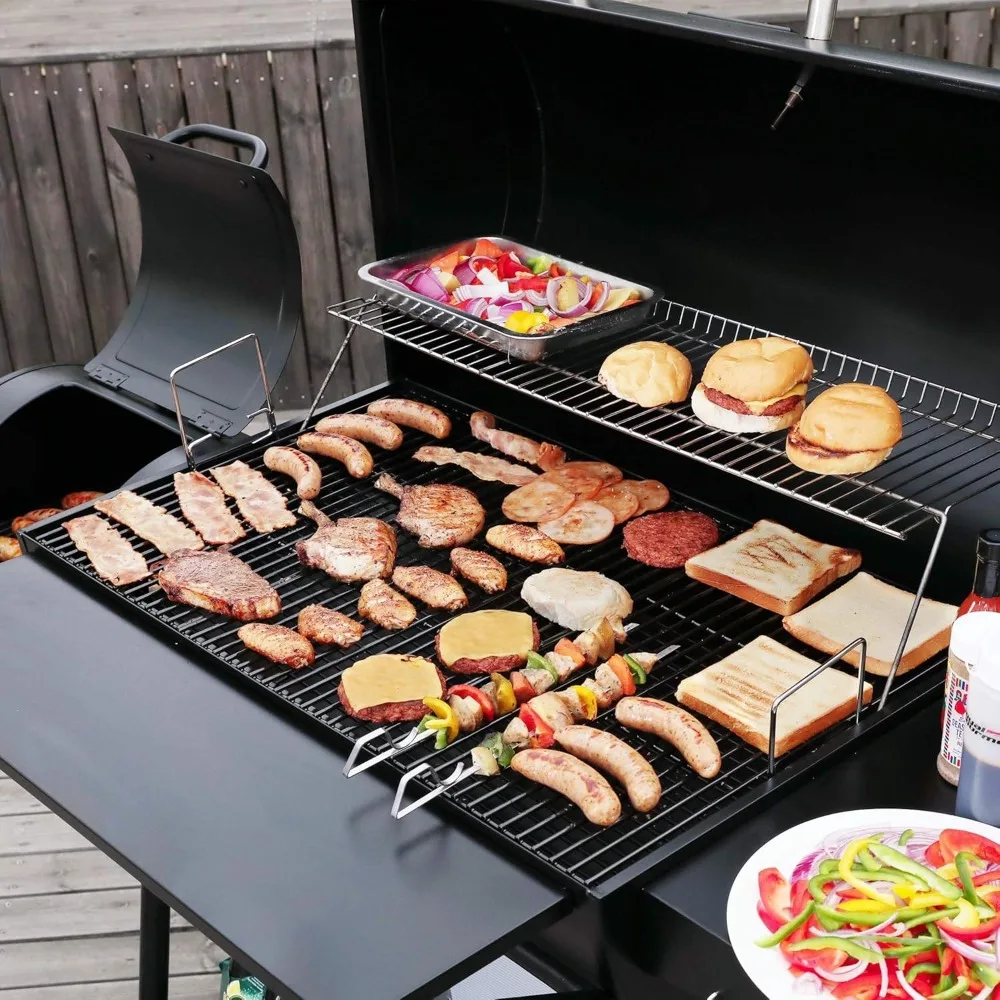 CC2036F Barrel Charcoal Grill with Offset Smoker,Outdoor Smoker with 1200 Sq. In.Cooking Area for Outdoor Barbecue Event 3