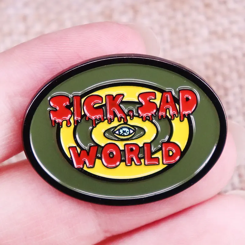No Life No Hope No Future Sick Sad World Dariiiia Emaille Pin Lustige Cartoon Brosche Abzeichen Rucksack Dekoration Schmuck