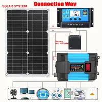Système de production d'énergie solaire, panneau solaire 12V vers 110V/220V, onduleur 4000W-6000W, contrôleur 100A, kit complet de production d'énergie, chargeur 5