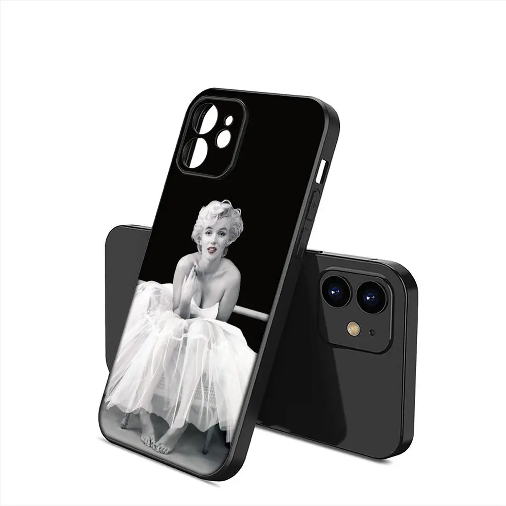 M-marilyns-carcasa de teléfono m-monroes para Apple iPhone 15 14 Plus 13 12 Mini Pro Max XR + 13Pro 14 + 15 + funda de TPU suave