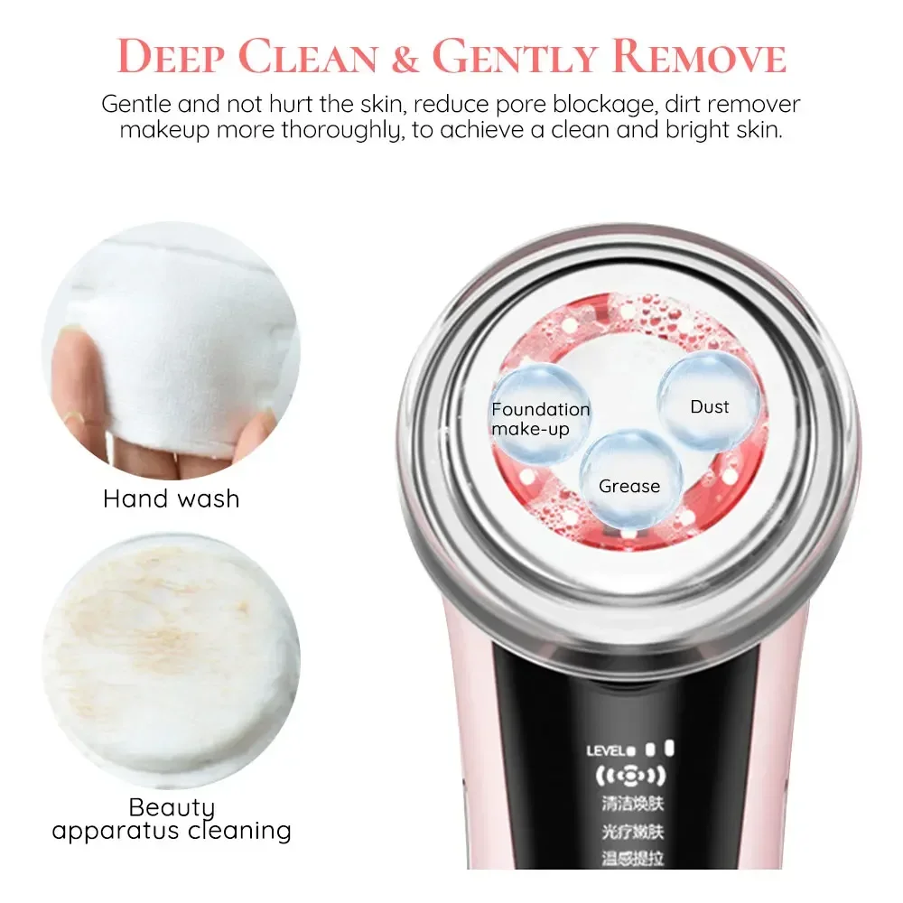 Neck Face Massager 4 In 1 Beauty Device Red&blue Light Therapy Skin Rejuvenation Skin Tightening Eye Care Facial Cleansing Face Lift Face Massager