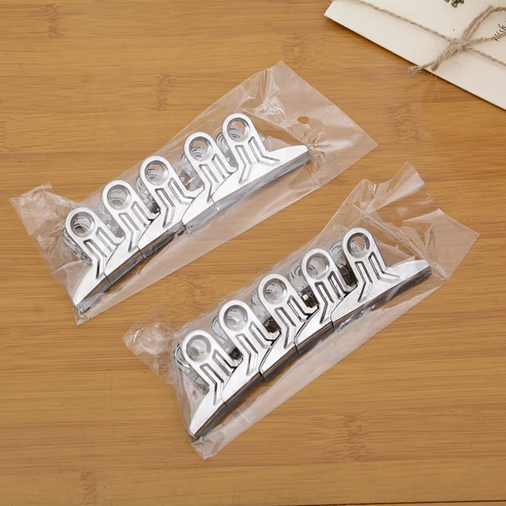10Pcs 프리미엄 스테인레스 스틸 가방 클립 식품 저장용 녹슬지 않는 칩 가방 실러 신선하게 보관하고 더 오래 지속되도록 밀폐 그립