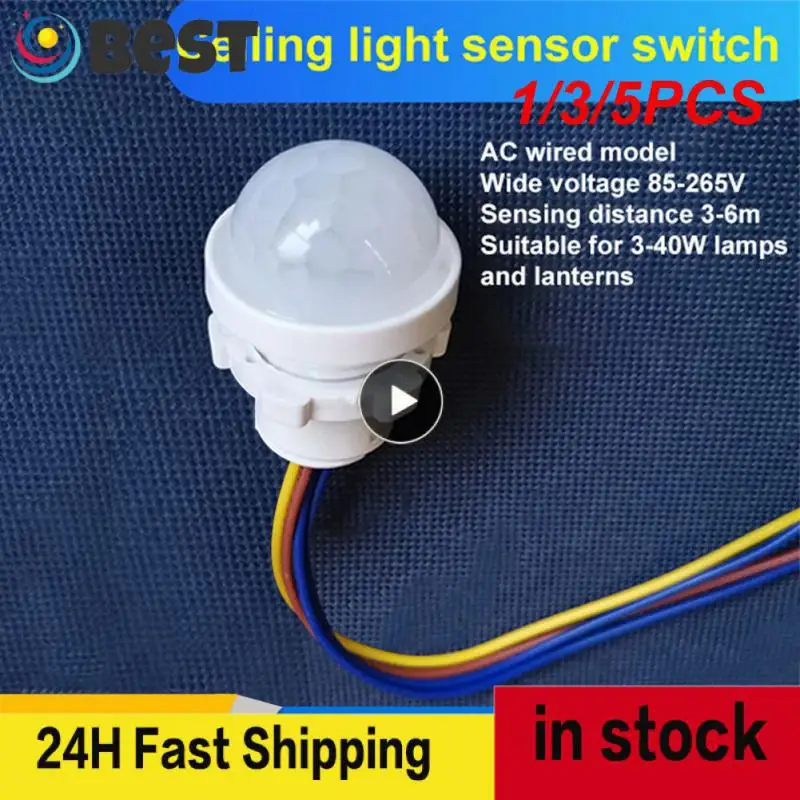 

1/3/5PCS Human Body Sensor Adjustable LED Night Light Sensor Switch PIR Infrared Human Body Induction Motion Sensor Detector