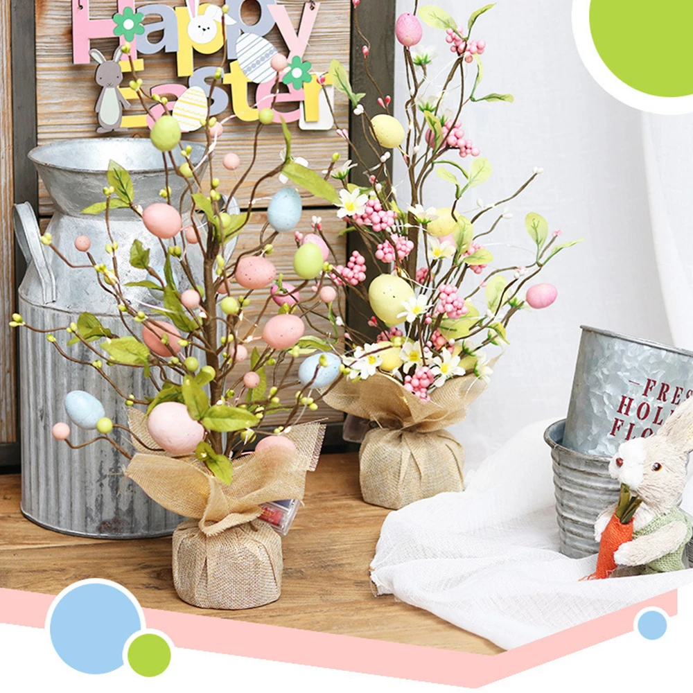 

45cm Decorations LED Egg Decoration Tree Table Decoration Spring Party Home Decor Happy Festival Ornaments Gift