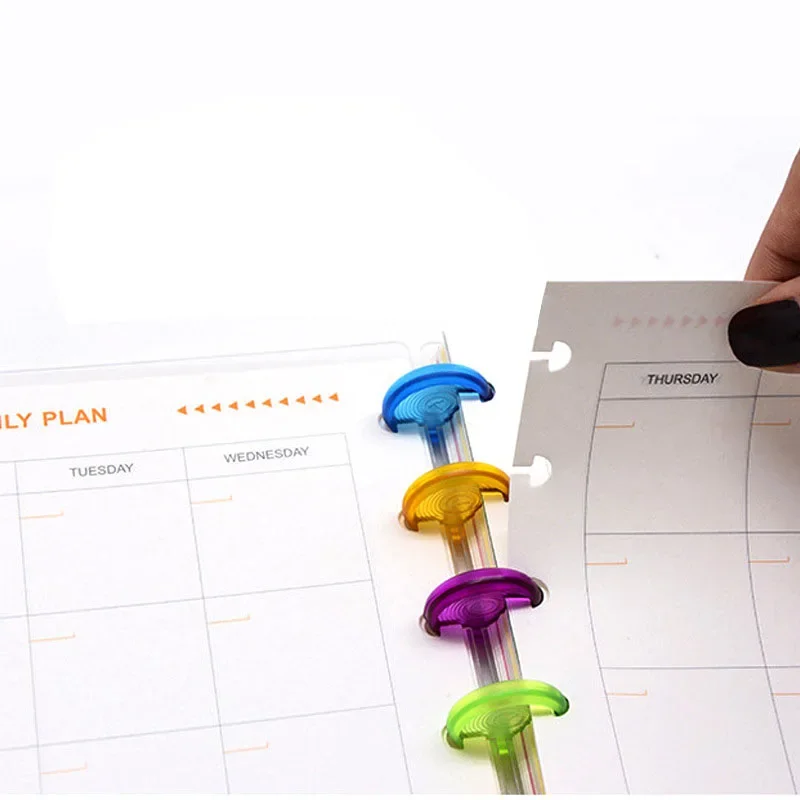 500pcs Transparent Plastic Binding Rings for Discbound Discs Notebook Planner Loose-leaf Mushroom Hole Binding Accessories 5