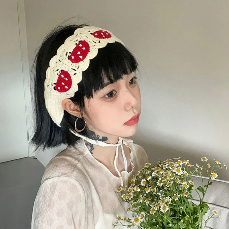 

Pastoral Style Turban Crochet Hair Scarf Crochet Pattern Hairband Knitted Headband for Women Trend Y2K Hair Accessory