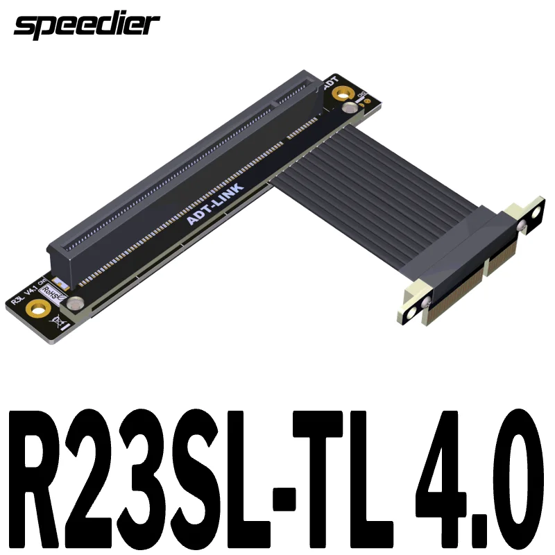 

Riser Full Speed PCI Express 4.0 16x To 4x Ribbon Cable RTX 3090 Graphics Card Gen4.0 PCIE PCI E Riser Extender Dual 90 Degree