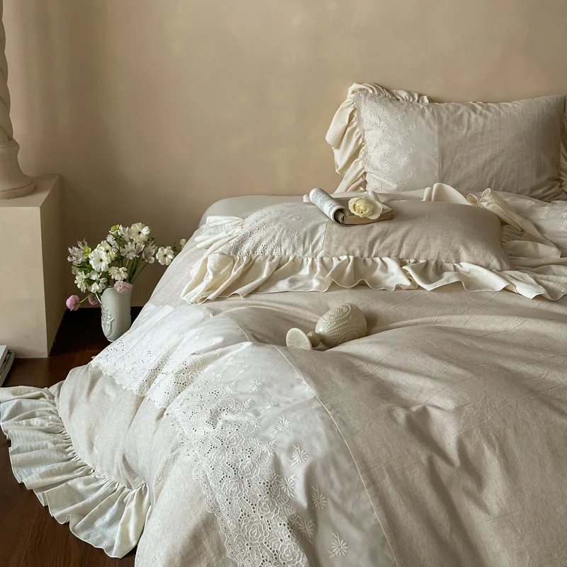 Bedding Vintage Lace Pillowcases White Standard Queen Pillowcase