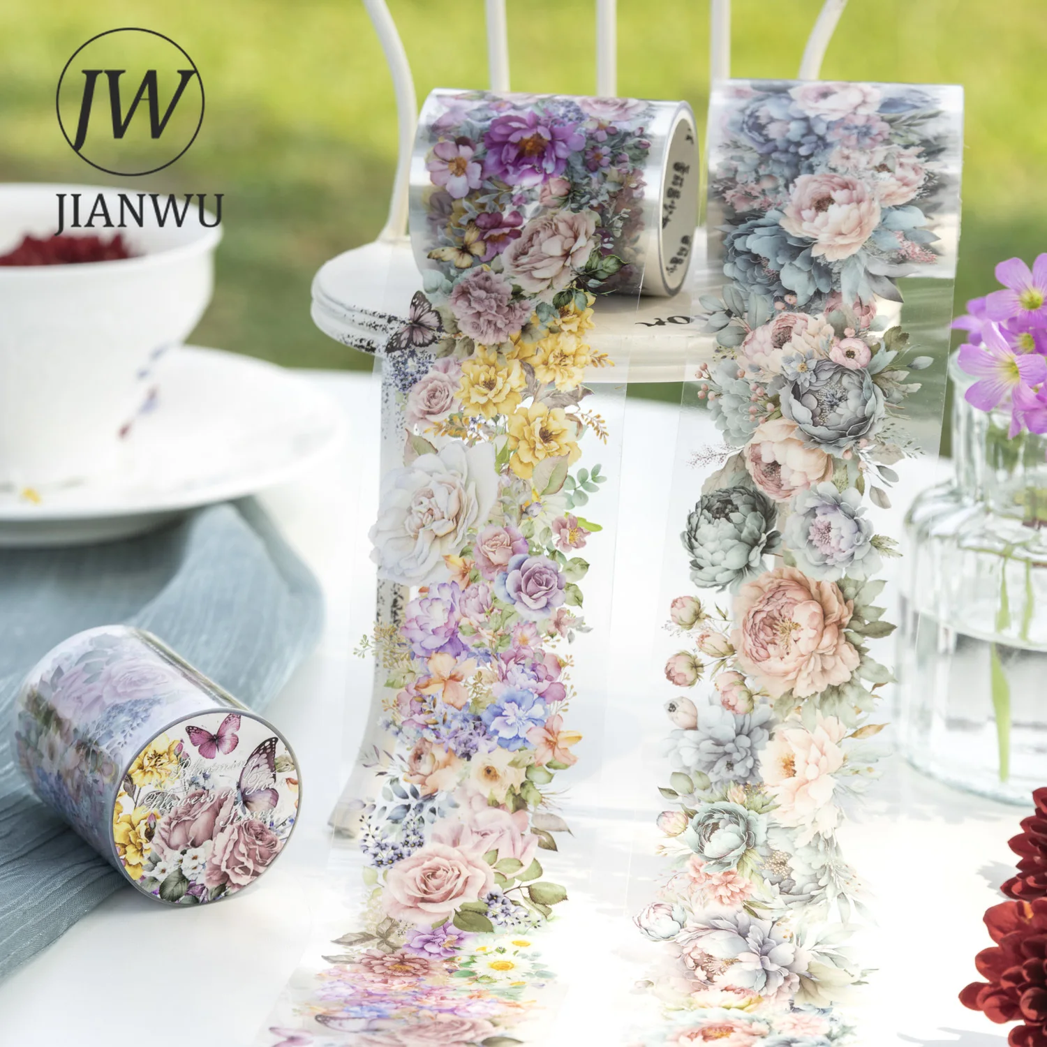 JIANWU 50mm*200cm Blooming All Season Series Vintage Plant Material Decor PET Tape Creative DIY Journal Collage Stationery 2