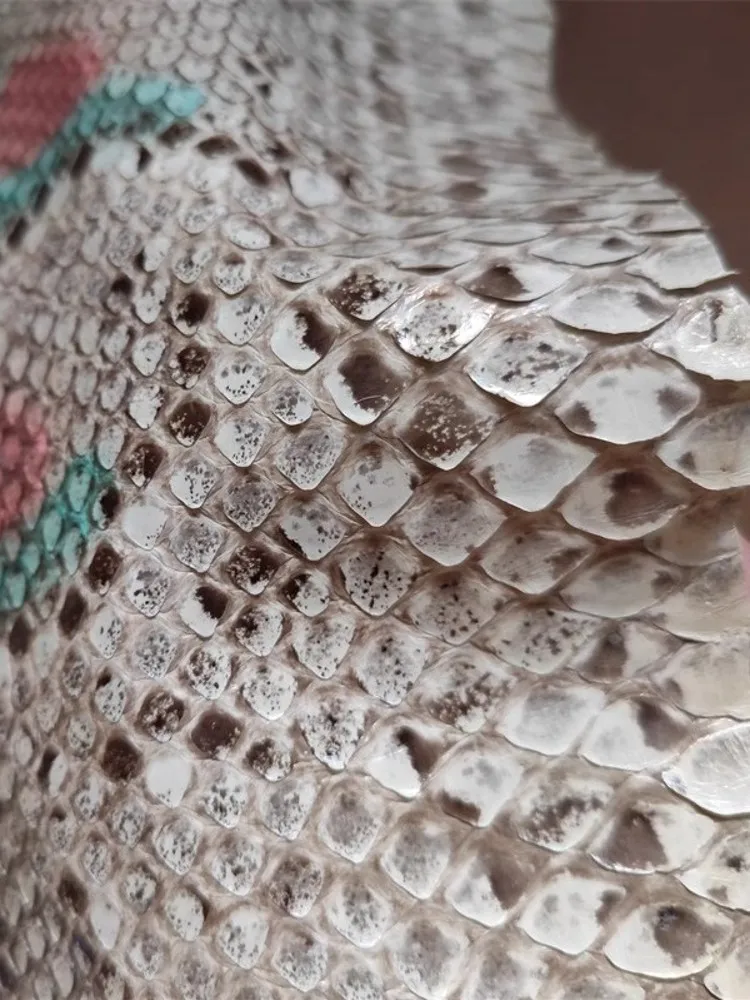 Handmade DIY Accessories Colorful Real Python Skin Material Piece Leatercraft High Quality Genuine Leather Fabric