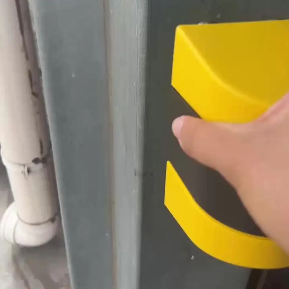 Yellow and Black Striped Retractable Wall-Mounted Safety Belt with Slow Rebound Mechanism, Easy Assembly