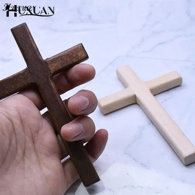 Christian Wooden Cross Hanging Wall Large Long Crucifix 1pcs Two Color 12cm wooden cross jesus crucifix sculpture