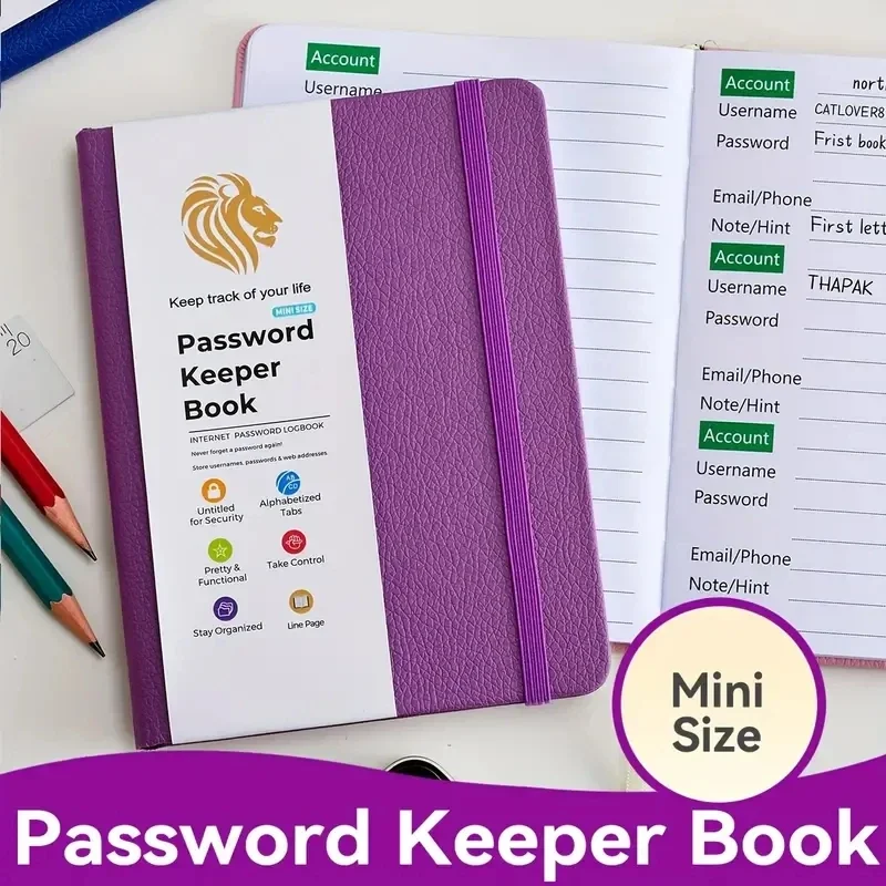 Password Book With Alphabetical Tabs-Internet Address & Password Keeper Logbook For Organization Notepad Notebook password book