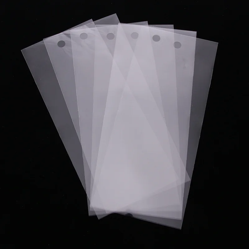 TETP 100Pcs Transparent Top Open Bags With Hang Hole Garment Label Card Packaging Opp Plastic Bag For Small Business Display 4