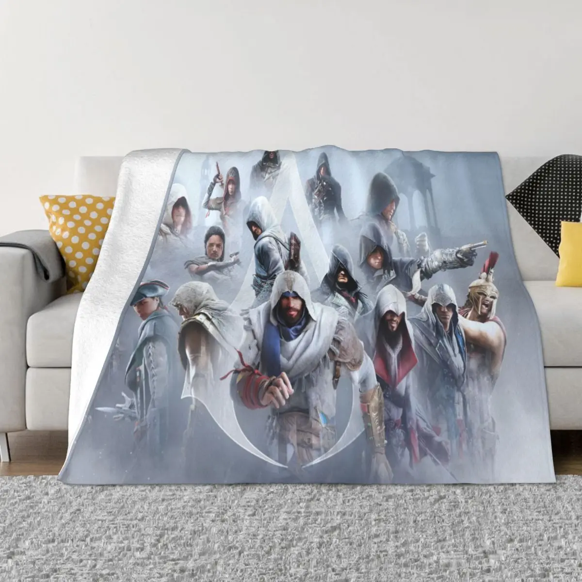 Assassins Creed Mirage Coperta Copridivano Flanella Primavera Autunno Game Lover Coperte Super Morbide Per Divano Trapunta Da Esterno