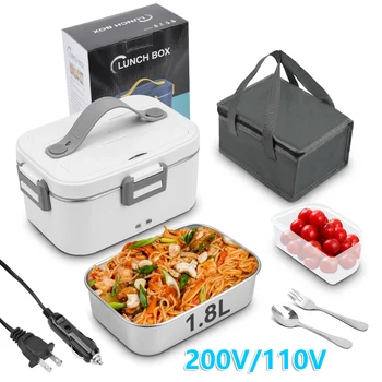 New Electric Lunch Box 80W Portable Food Heater Bowl 1.8L for Car Truck Homes Offices Dining Box Microwave Oven EU US Plug 1