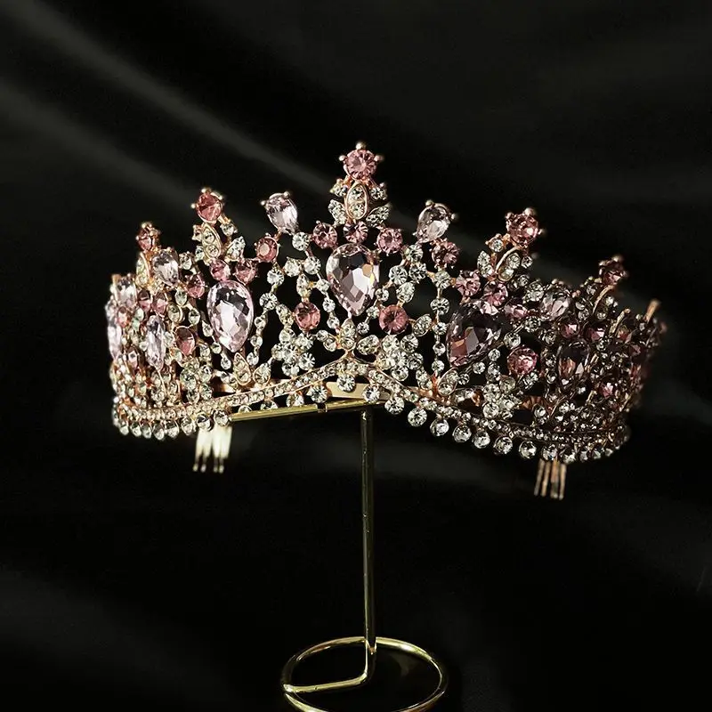 

tacazzo Bridal Headwear Full Of Baroque Atmosphere Classical Gold-colour Ladies' Crown For Wedding Bride And Girl Birthday