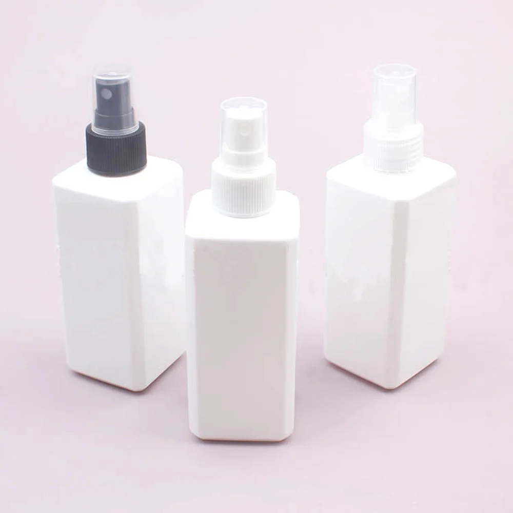 200ml Square shape White color Refillable plastic Portable Spray Perfume Bottle with pump sprayer